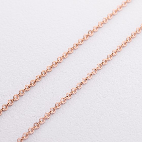 Кольє - краватка "Сердечко" у червоному золоті (регульована довжина) кол02600 №4