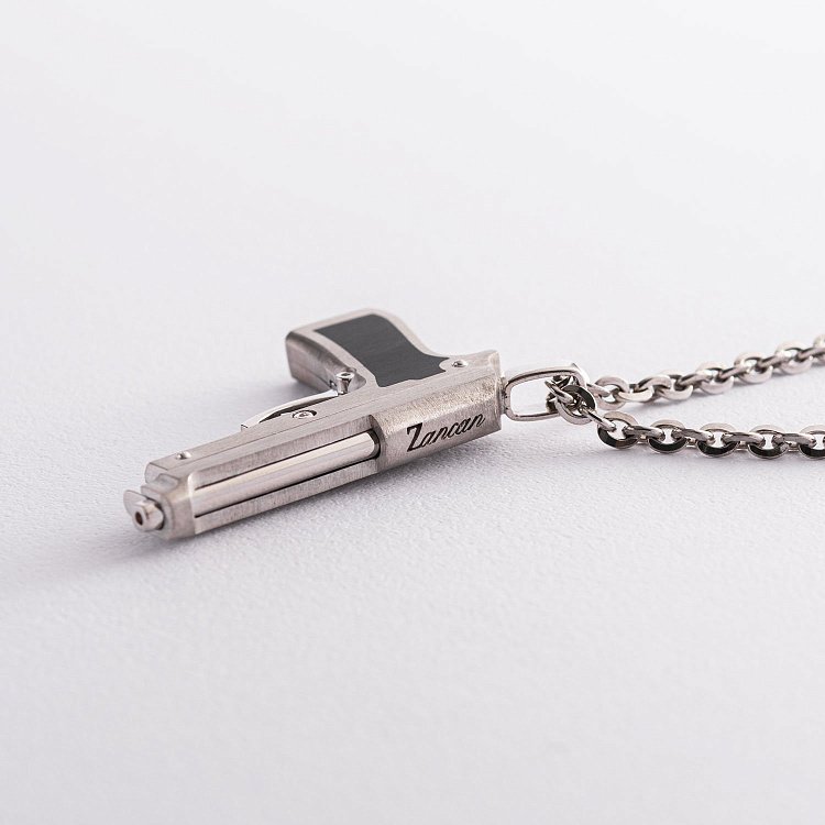 Мужское серебряное колье "Пистолет" Zancan EXC317 от ювелирного магазина Оникс - 2