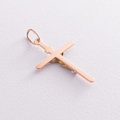 Золотой православный крестик п00663 №4