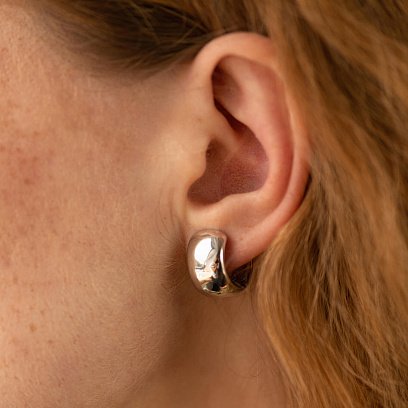 Серьги - кольца в белом золоте с07050 №4