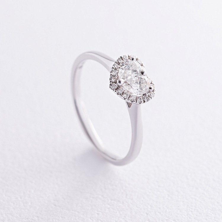 Золота каблучка "Сердечко" з діамантами кб0485nl від ювелірного магазину Онікс - 2