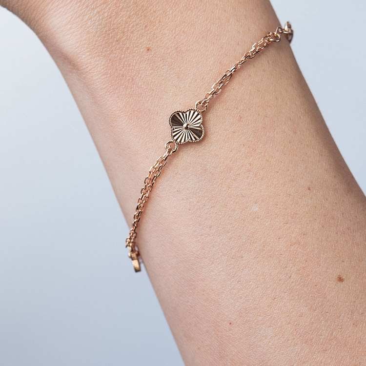 Золотий браслет "Конюшина" б05798 від ювелірного магазину Онікс - 1