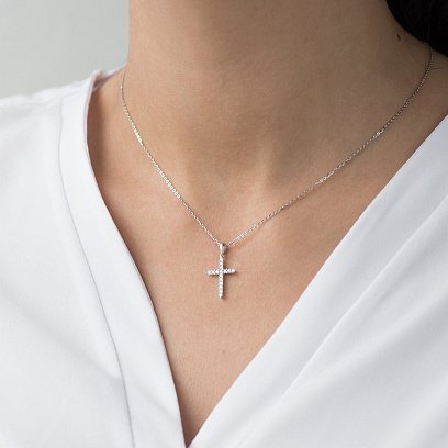 Золотий хрестик (діамант) пб0188ri