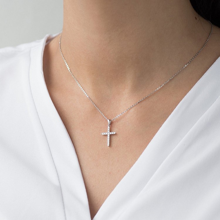 Золотий хрестик (діамант) пб0188ri від ювелірного магазину Онікс