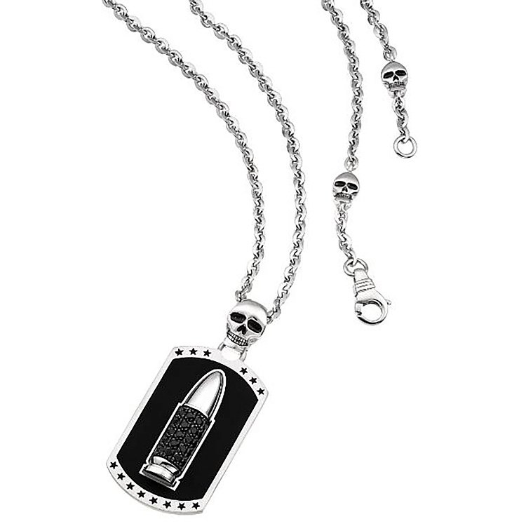 Мужское серебряное колье "Пуля" Zancan EXC331 от ювелирного магазина Оникс