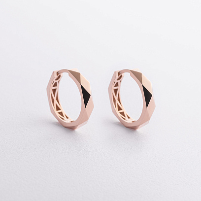 Серьги - кольца в красном золоте с09431