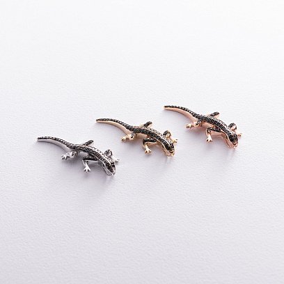 Подвеска "Ящерица" в желтом золоте (фианиты) п03834 №5