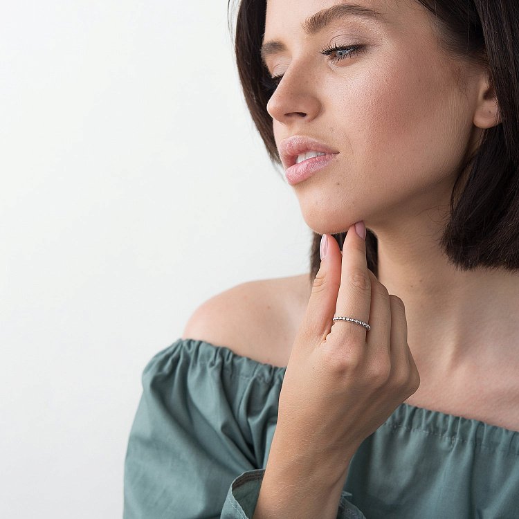 Золота каблучка з кульками к06121 від ювелірного магазину Онікс - 5