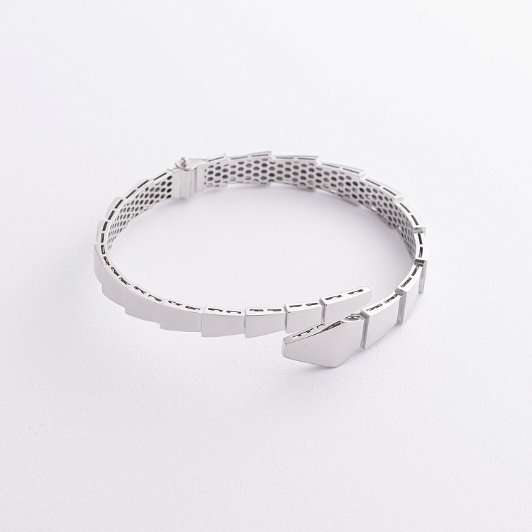 Жорсткий браслет "Змія" у білому золоті б05408 - 2 Жорсткий браслет "Змія" у білому золоті б05408 від ювелірного магазину Онікс - 2