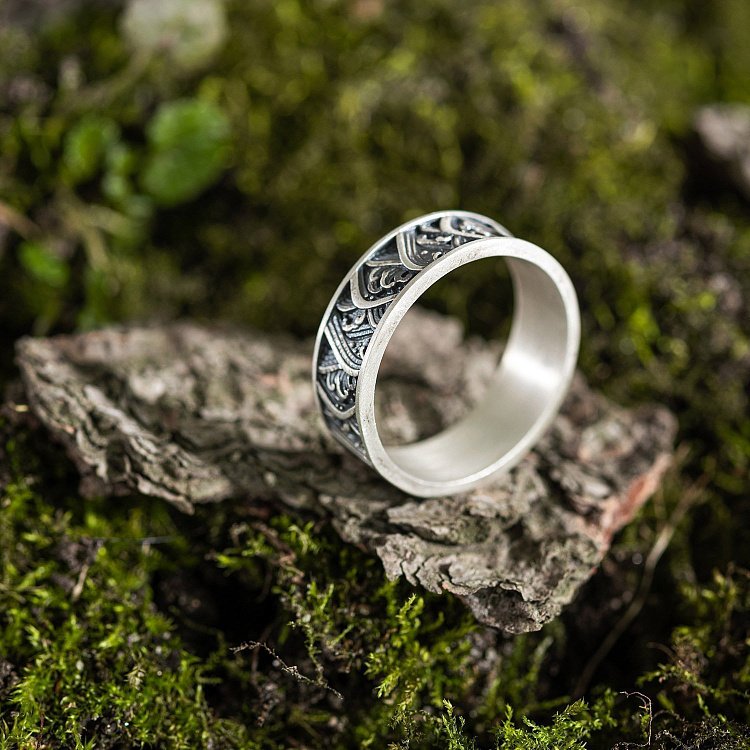 Срібна каблучка "Японські хвилі" 7019 від ювелірного магазину Онікс - 2