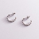Срібні сережки - пусети з фіанітами 4914 от ювелирного магазина Оникс - 2