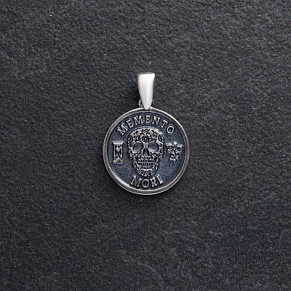 Серебряный кулон "Memento mori" 133134 №5