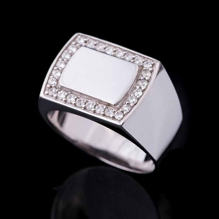 Срібна печатка (фіаніти) 11763 від ювелірного магазину Онікс