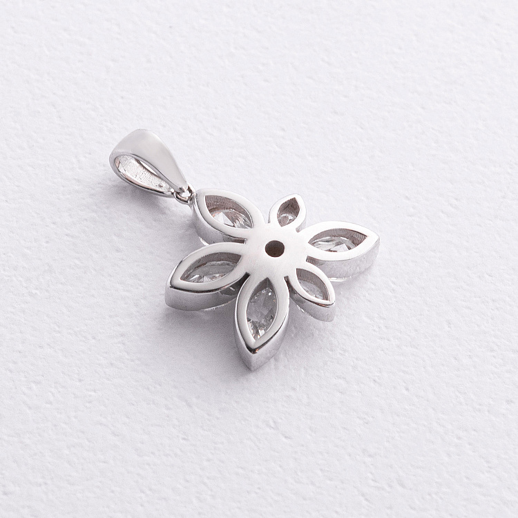 Золотий кулон "Квіточка" з діамантами пб0388rc від ювелірного магазину Онікс - 1