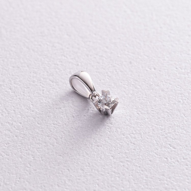 Золотой кулон с фианитом п03128 от ювелирного магазина Оникс