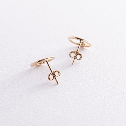 Золоті сережки - пусети "Кругообіг" з фіанітами с08354 №3