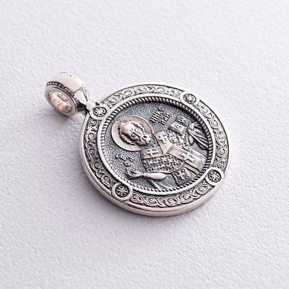 Серебряная подвеска "Св. Николай Чудотворец" с чернением 132987 №6
