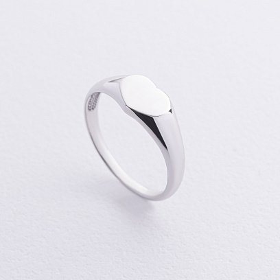 Каблучка "Сердечко" в білому золоті к08169 №3