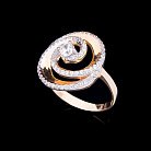 Золотое кольцо с фианитами к02559 от ювелирного магазина Оникс - 2