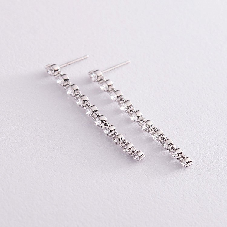 Золоті сережки-пусети з діамантами сб0244ch від ювелірного магазину Онікс - 2