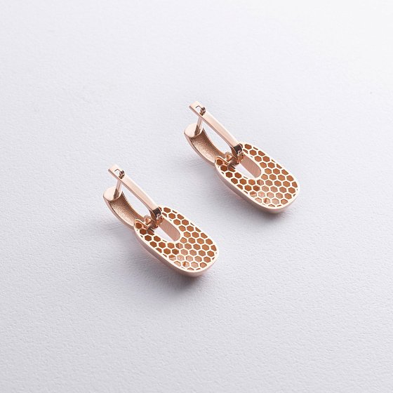 Сережки "Nicoletta" у червоному золоті с09149 №5