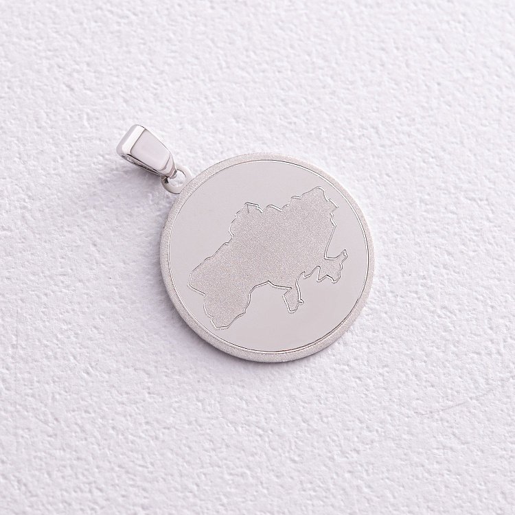 Кулон "Карта Украины" в белом золоте п03770 от ювелирного магазина Оникс - 3