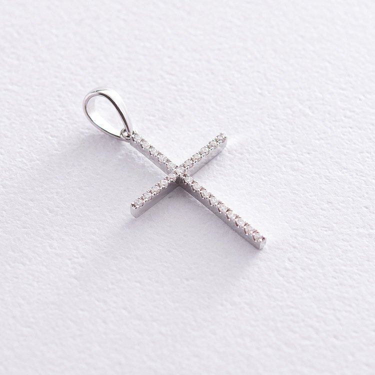 Золотий хрестик з діамантами DP10328sl від ювелірного магазину Онікс