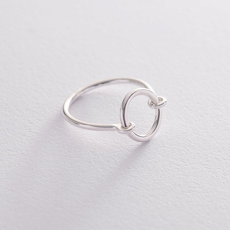 Серебряное кольцо "Круг" 112280 от ювелирного магазина Оникс