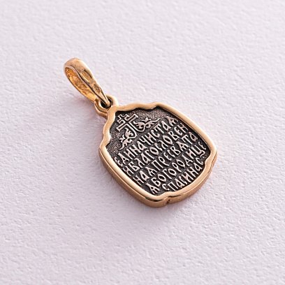 Серебряная ладанка с чернением и позолотой 131755 №2