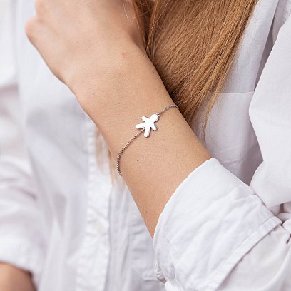 Серебряный браслет "Мальчик" (возможна гравировка) 2080 №2