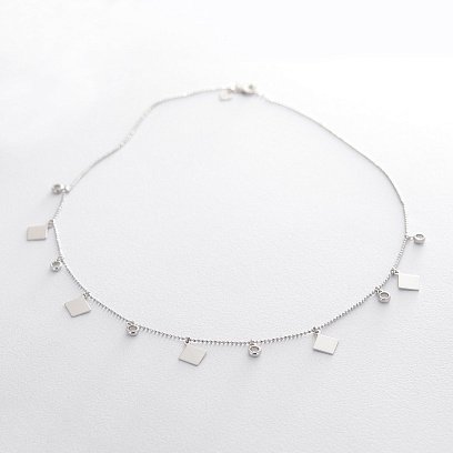 Серебряное колье (фианит) 18713