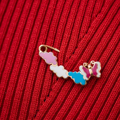 Золота шпилька з метеликом (емаль) зак00299 №3