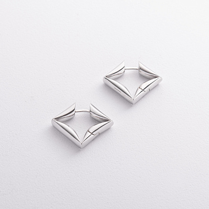 Серебряные серьги "Ромбы" 7367 №2