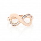Золотое кольцо "Бесконечность" с фианитами к05790 от ювелирного магазина Оникс - 2