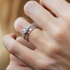 Золотое помолвочное кольцо "Я кохаю тебе" с фианитами к07155 от ювелирного магазина Оникс - 4