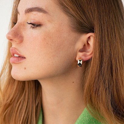 Сережки - кільця "Anna-Lisa" у червоному золоті с09029 №2