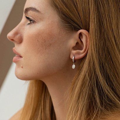 Сережки в білому золоті з діамантами 318461121 №2