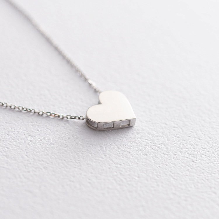 Колье "Сердце" в белом золоте кол01747 от ювелирного магазина Оникс - 2