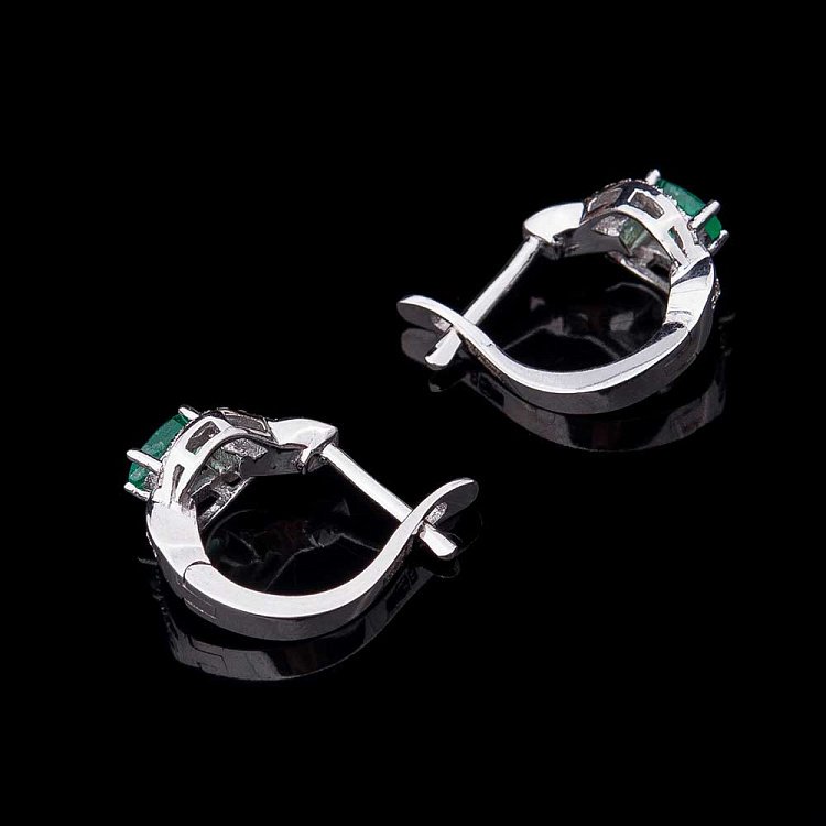 Золоті сережки з смарагдами і діамантами сб02847 від ювелірного магазину Онікс - 1