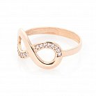 Золотое кольцо "Бесконечность" с фианитами к05790 от ювелирного магазина Оникс - 1