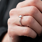 Помолвочное серебряное кольцо "Вышиванка" с фианитом 1543 от ювелирного магазина Оникс - 3