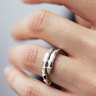 Каблучка "Змія" у білому золоті (фіаніти) к08311 от ювелирного магазина Оникс - 3