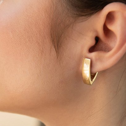 Сережки "Бездоганність" в жовтому золоті с07000 №3