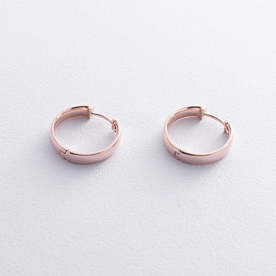 Серьги - кольца в красном золоте с08673 №4