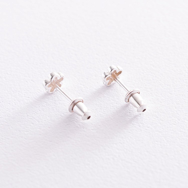 Серебряные серьги-пусеты "Цветочки" 122180 от ювелирного магазина Оникс - 2