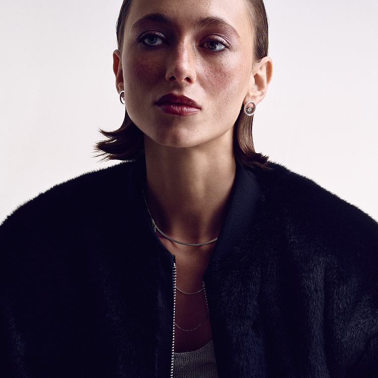 Серебряные серьги - джекеты "Грейс" с фианитами 902-01195 от ювелирного магазина Оникс - 6