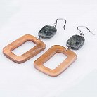 Серьги с агатом и слоновой костью 113с22 от ювелирного магазина Оникс - 1
