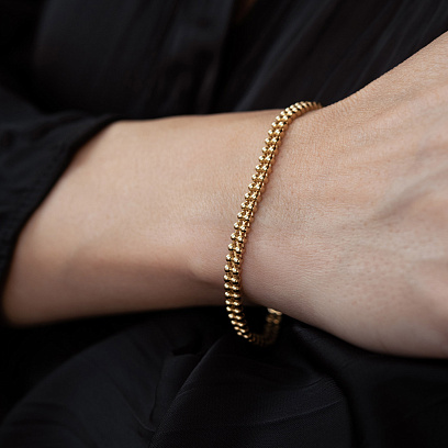 Браслет "Кульки" у жовтому золоті б05759 №10