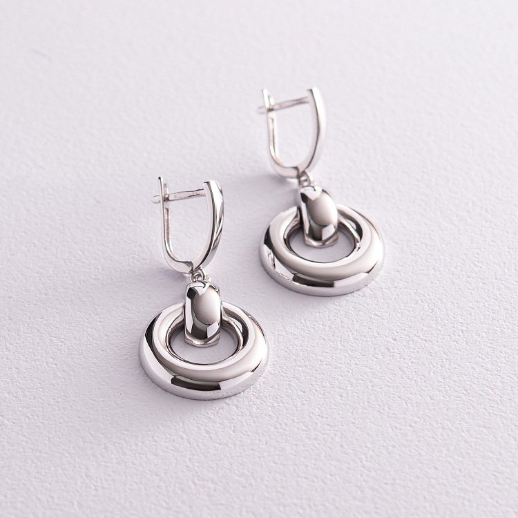 Серьги "Дакота" в белом золоте с08113 от ювелирного магазина Оникс - 1