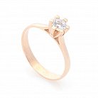 Золотое помолвочное кольцо (фианит) к05785 от ювелирного магазина Оникс - 3